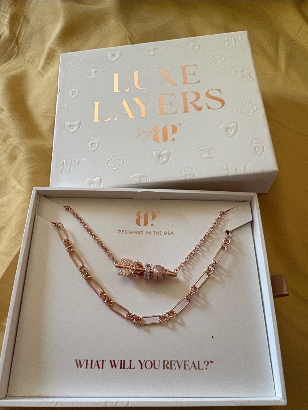 BaubleBar Rose Gold Double Layer Necklace Set